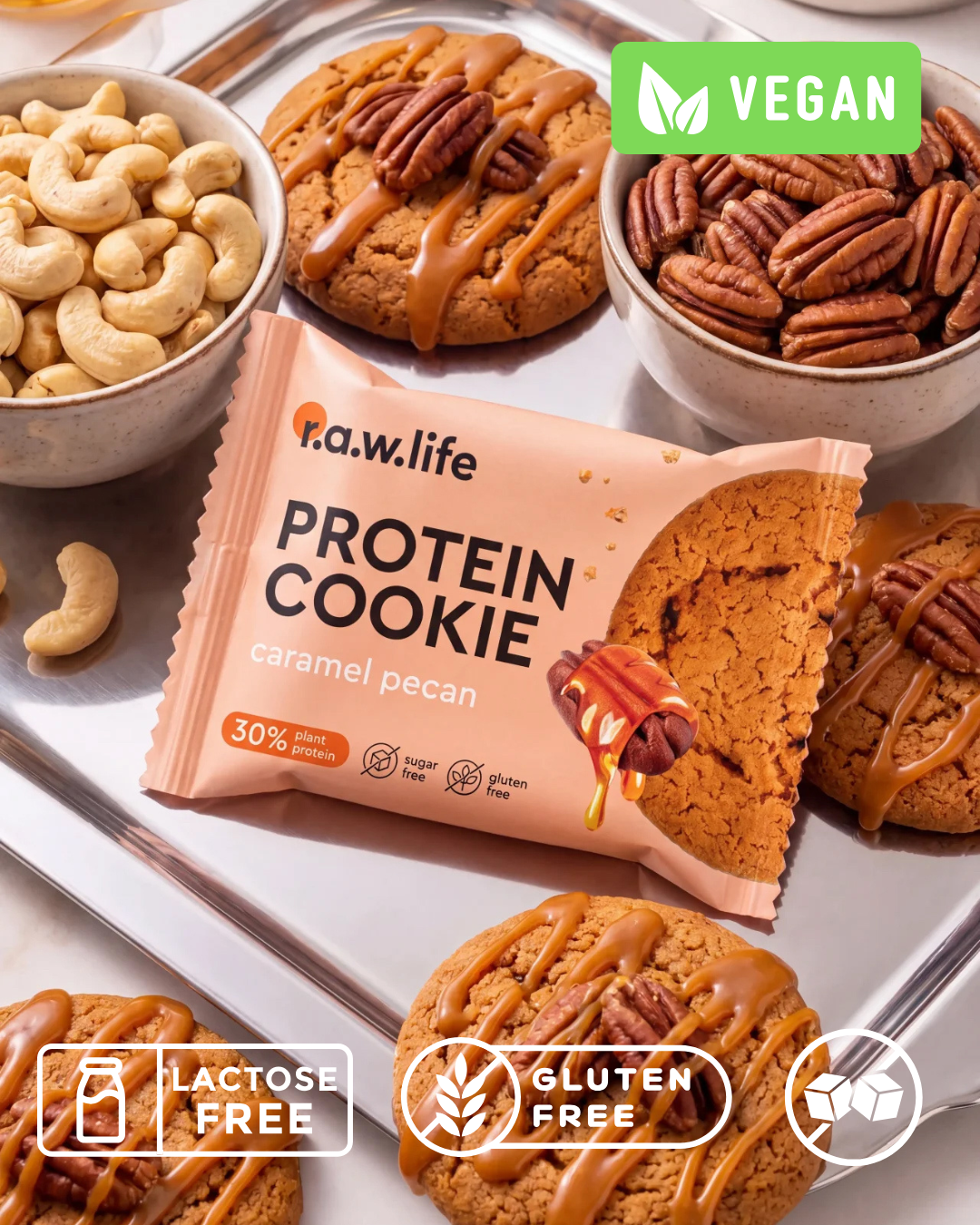 Протеиновое vegan печенье "Карамельный пекан" R.A.W. LIFE - 37 г