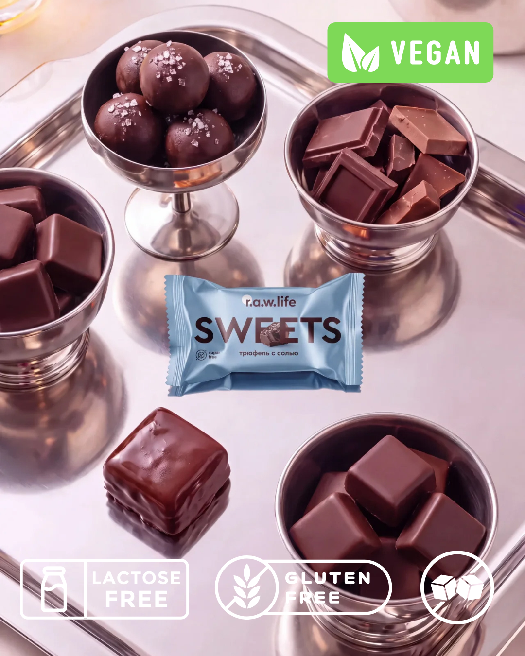 Конфета vegan "Соленый трюфель" R.A.W. LIFE Sweets - 17 г