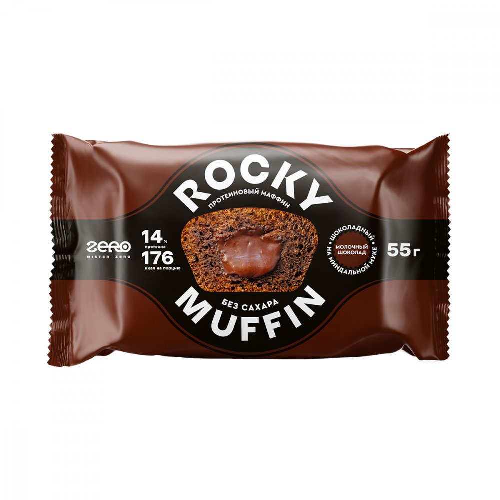 Маффин  «Шоколадный» с начинкой «Молочный шоколад» Rocky Muffin - 55 г